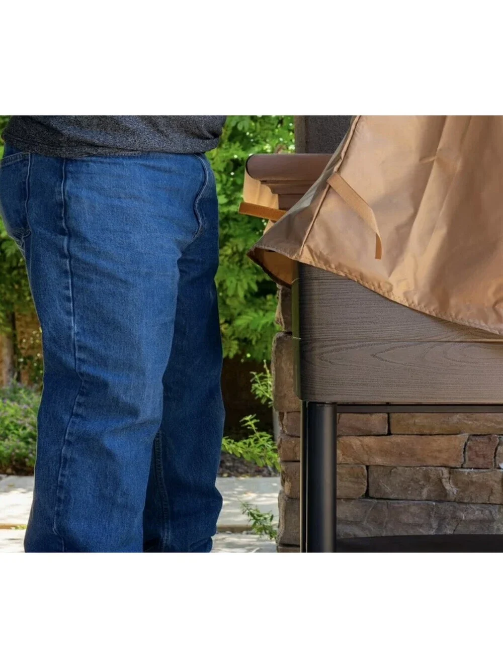 Permasteel 60 Qt Patio Cooler Cart Cover Waterproof UV Resistant Tan Outdoor